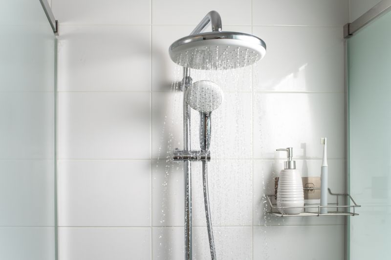 Rain Shower Head in a Sleek Bathroom