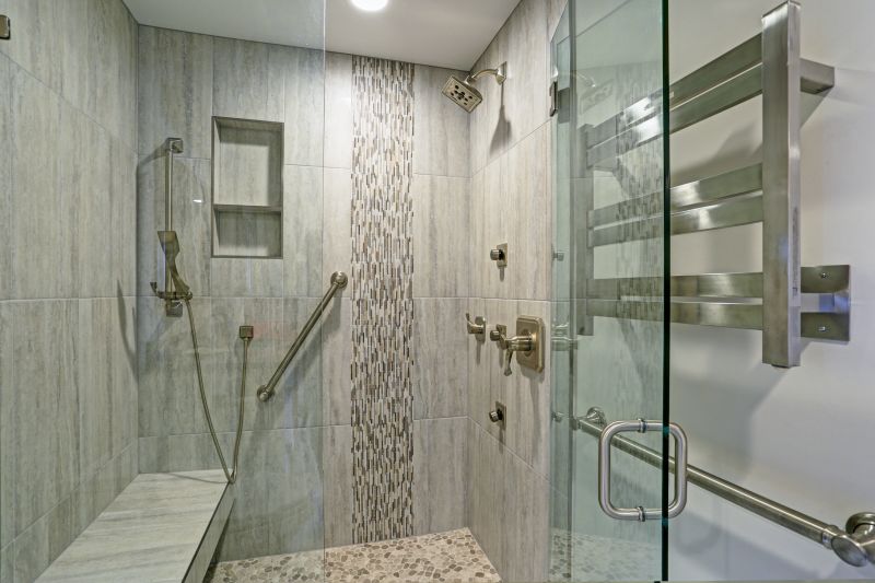Contemporary Shower Floor with Linear Drain